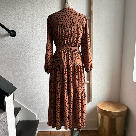 R. Vivimos Leopard Print Belted Wrap Midi Dress Sz: Small or 4/6 - Picture 8 of 8